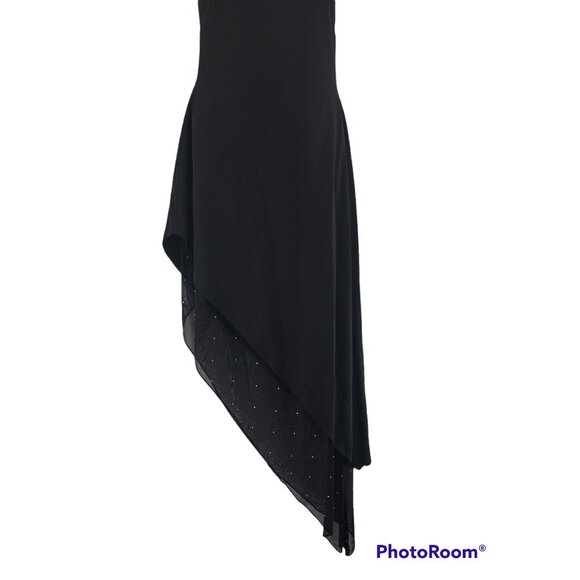Cache Women's Black Taffeta Halter Asymmetric Hem Cocktail Dress Size Medium NWT - Picture 4 of 10